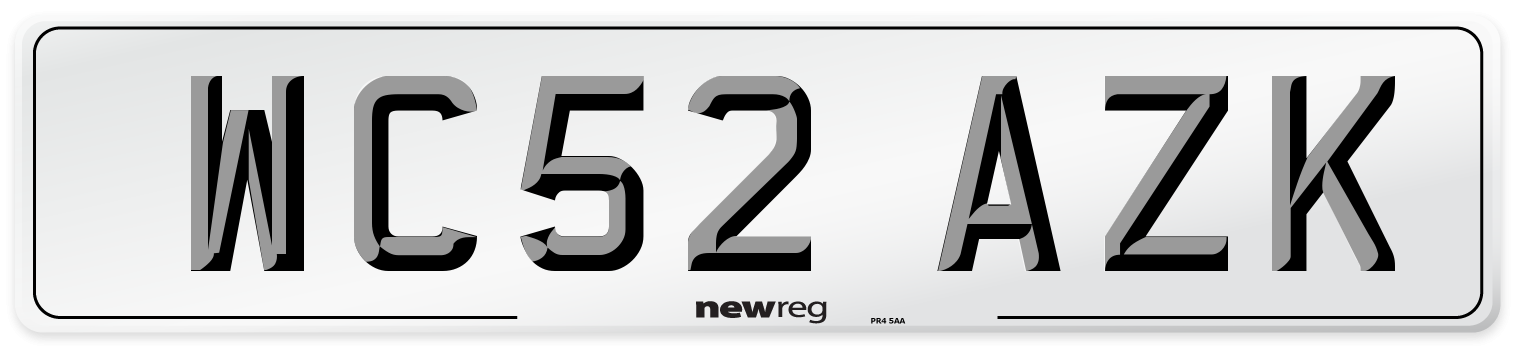 WC52 AZK Number Plate from New Reg